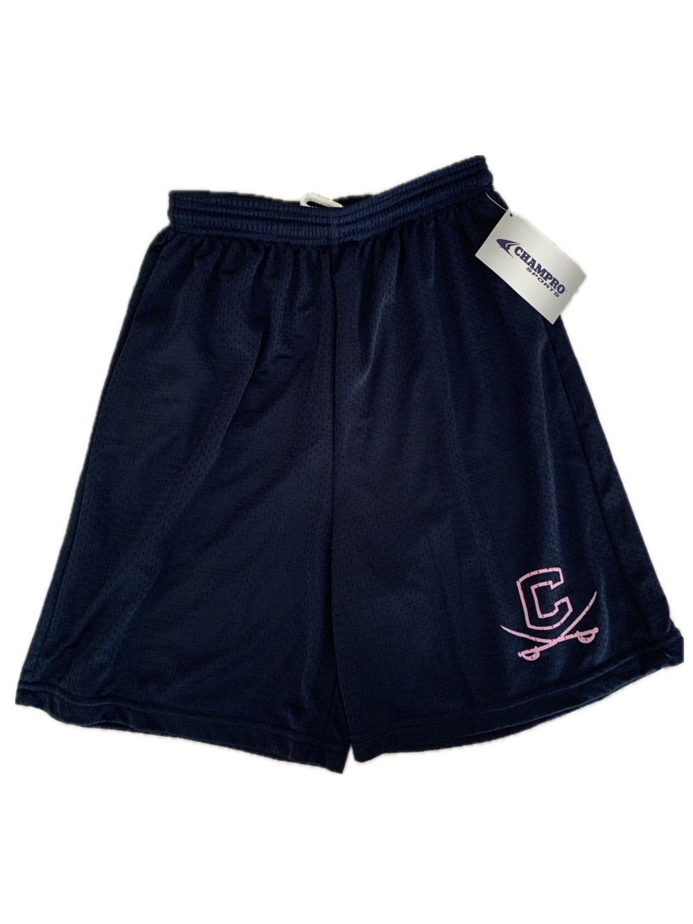 NWT Champro Shorts Womens S Navy Blue Pink Mesh Sports Athletic Basketball Gym
